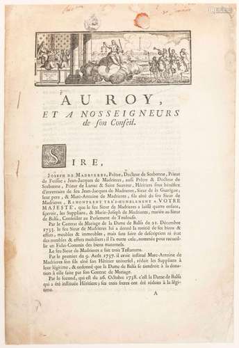 AVEYRON. 1740. SEIGNEURIE DE COLOMBIÉS (12). JUSTICE :  Requ...