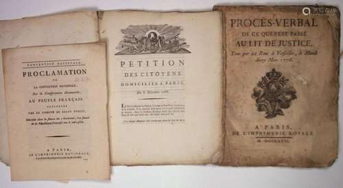 PARIS. HISTOIRE. 3 Imprimés : Procès-verbal de ce qui s’est ...