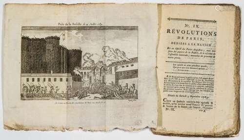 PRISE DE LA BASTILLE. 1789. Journal Révolutionnaire : « RÉVO...