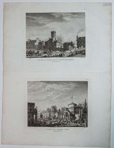 DOUANE. 1791. 2 Gravures de la Série des Tableaux historique...