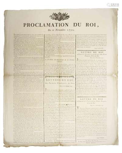 « PROCLAMATION du ROI (LOUIS XVI)