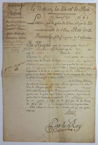 GARDE NATIONALE PARISIENNE SOLDÉE - Pension Militaire de 164...