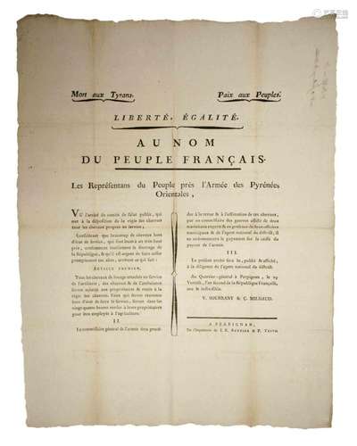 2 PLACARDS DE L’ARMÉE DES PYRÉNÉES ORIENTALES