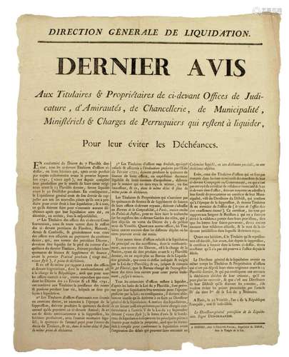 ILLE-ET-VILAINE. 1794. SUPPRESSION DES OFFICES. - « Directio...