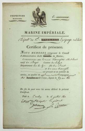 « MARINE IMPÉRIALE » (Entête