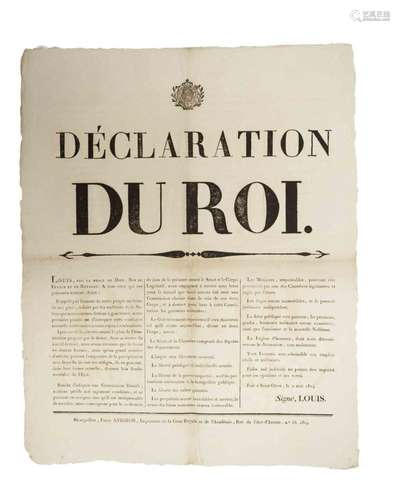 « DÉCLARATION du ROI LOUIS XVIII