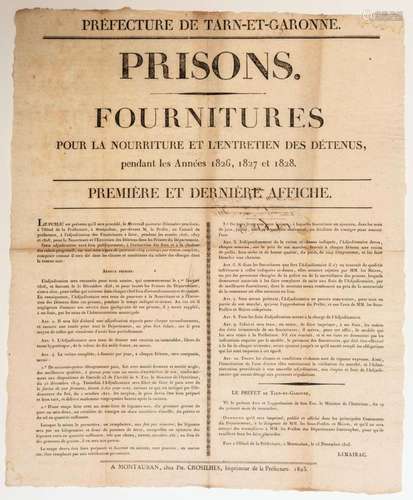 TARN-ET-GARONNE. « PRISON. Fournitures pour la nourriture et...