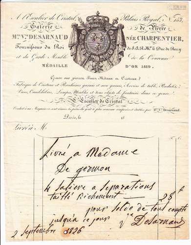 PARIS 1826. « À L’ESCALIER DE CRISTAL »