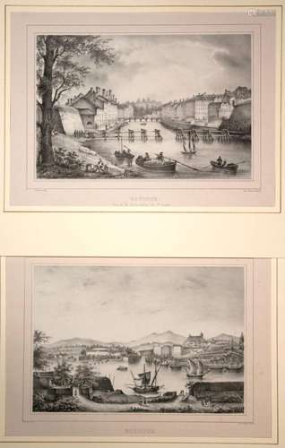 PYRÉNÉES-ATLANTIQUES. BAYONNE. 3 Lithographies par VIDAL de ...