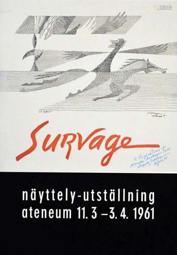 Survage - Nayttely - Utstallning Affiche signée et dédicacée...