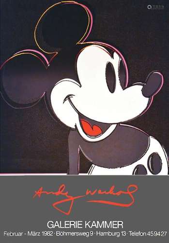 Mickey Mouse Andy Warhol Galerie Kammer      Affiche entoilé...