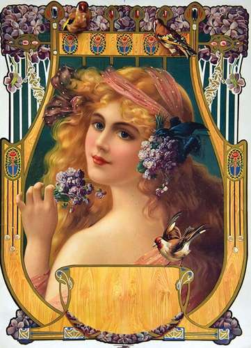 Femme Art Nouveau avant la lettre      Affiche entoilée/  Vi...