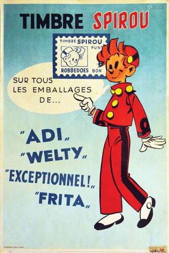 Timbre Spirou sur tous les emballages de Adi Welty Exception...