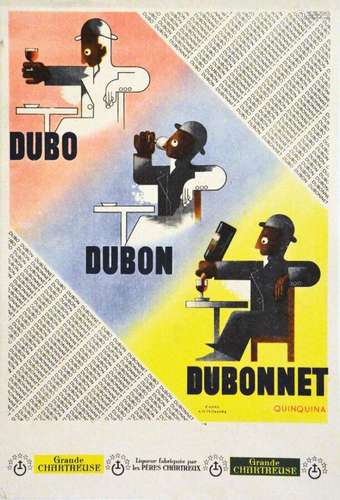 Dubo Dubon Dubonnet      Affiche entoilée/  Vintage Poster o...