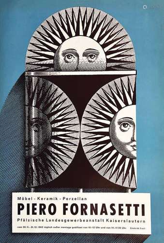 Piero Fornasetti Mobel Keramik Porzellan      Affiche entoil...