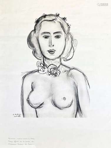 Femme nue - Matisse reproduction d'un dessin / of drawingImp...