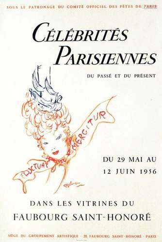 Célébrités Parisiennes 1956. Dans les vitrines du Faubourg S...