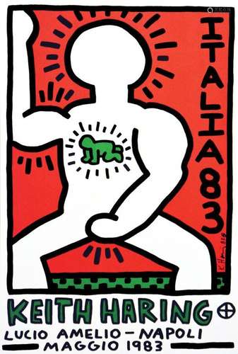 Italia 83 Lucio Amelio Napoli Keith Haring    1  Affiche  No...