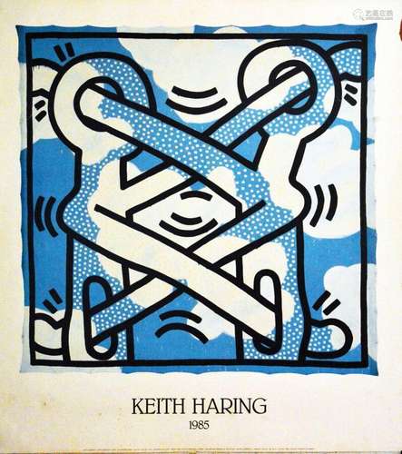 Keith Haring Nouvelles Images  (1985 Peinture Acrylique Bleu...