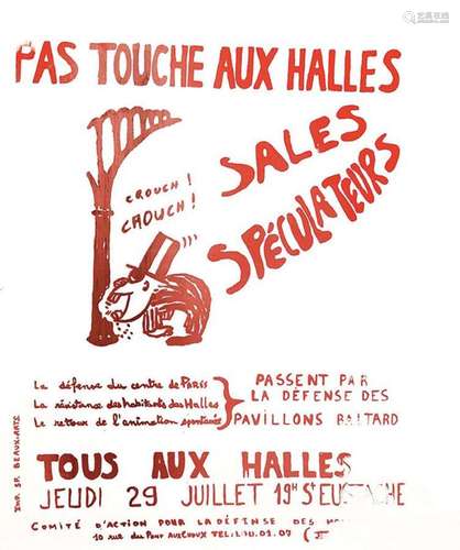 Pas Touche aux Halles Sales Spéculateurs Mai 68Imp. SPE. Bea...