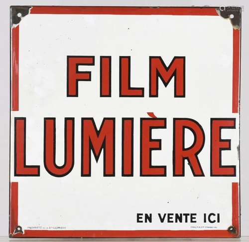 Lumière Film Lumière plaque émaillée carré    Plaque émaillé...