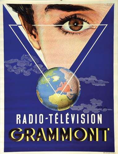 Grammont Radio-TélévisionGrizeaud  Paris    Affiche entoilée...