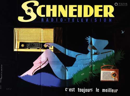 Schneider Radio TélévisionPsycho Publicité  Paris  1 Affiche...