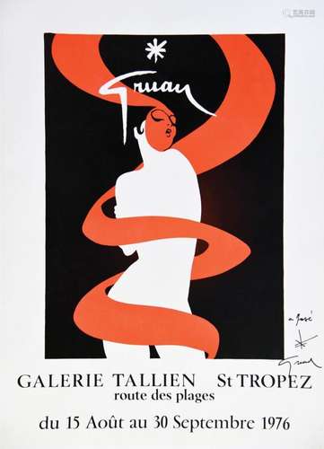 Galerie Tallien St Tropez Route des Plages affiche signée et...