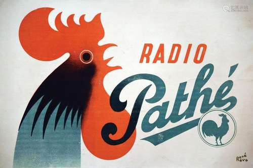 Pathé Radio Pathé ( Coq Rooster )     Aff. Entoilée. / Vinta...