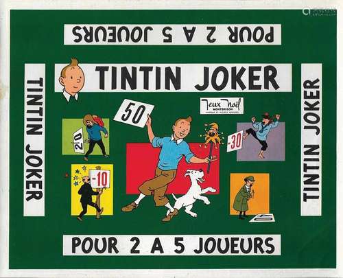 Tintin Joker      Affiche entoilée/  Vintage Poster on Linne...