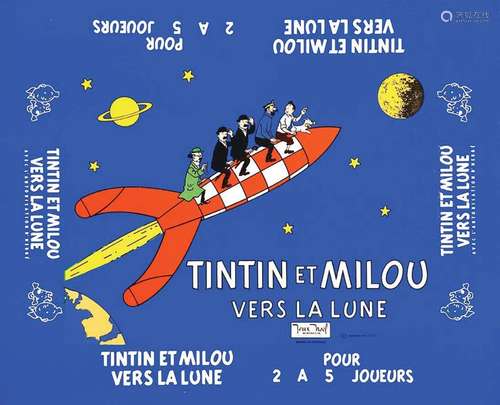 Tintin et Milou vers la LuneDargaud      Affiche entoilée/  ...