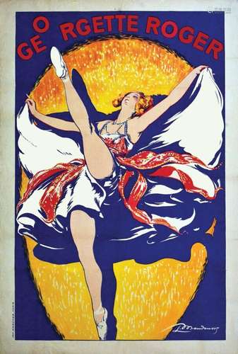 Georgette RogerKarcher  Paris    Affiche entoilée/  Vintage ...