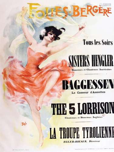 Folies Bergère Sister HenglerPaul Dupont  Paris    Affiche e...