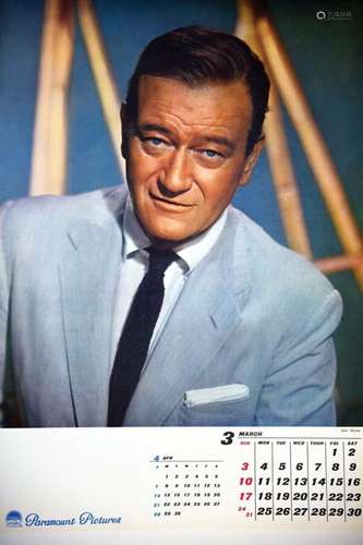 John Wayne Paramount Pictures      Affiche entoilée/  Vintag...