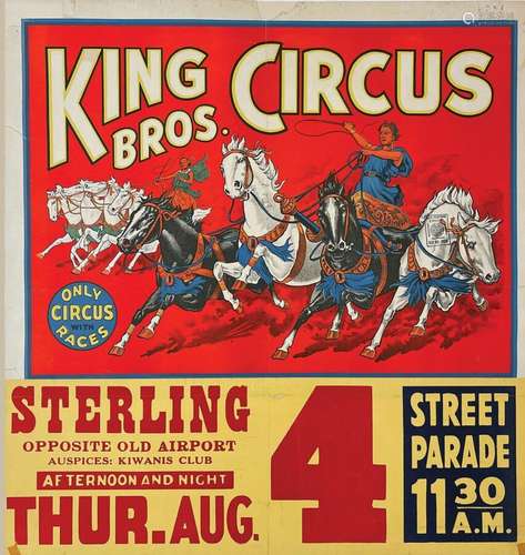 King Bros. Circus Only Circus With Races      Affiche entoil...