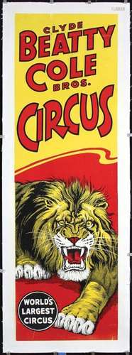 Clyde Beatty Cole Bros. Circus (Lion)      Affiche entoilée/...