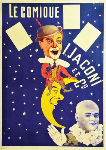 Le Comique I. Jaconi et Co      Affiche entoilée/  Vintage P...