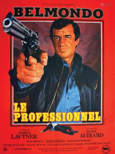 Le Professionnel Affiche dédicacée par Jean Paul Belmondo : ...