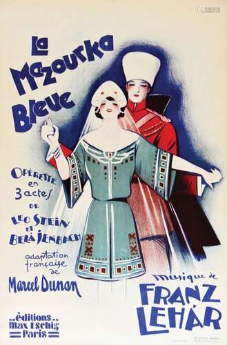 Mazourka Bleu Musique de Franz LeharDola  Paris    Affiche e...