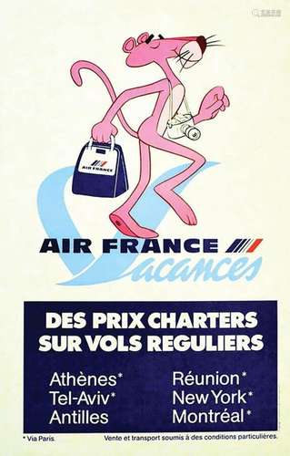 Air France Vacances ( Panthère Rose ) Pink Panther RareHavas...