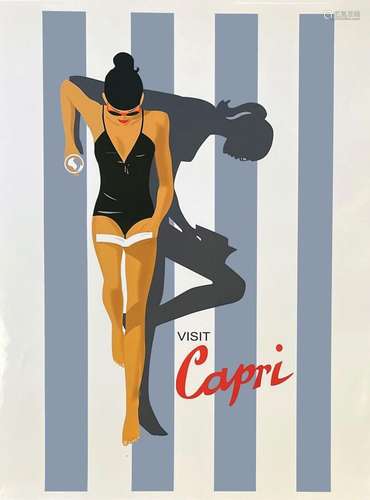 Visit Capri    1  Affiche  Non-Entoilée  /  Vintage Poster  ...