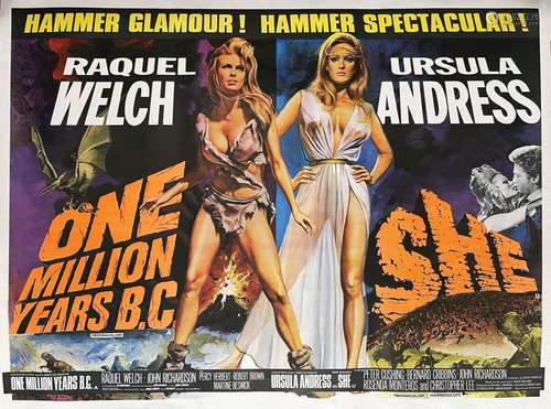 One Million Years BC Ursula Andress & Racquel Welch Affi...