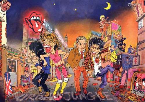 Urban Jungle The Rolling Stones      Affiche entoilée/  Vint...