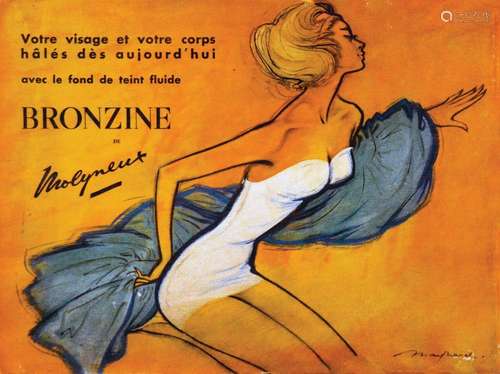 Bronzine de Molyneux    1  Affiche  Non-Entoilée  /  Vintage...