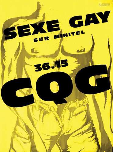 Sexe Gay sur Minitel 3615 CQG    1  Affiche  Non-Entoilée  /...