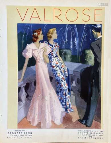 ValroseGeorges Lang  Paris  1  Affiche  Non-Entoilée  /  Vin...