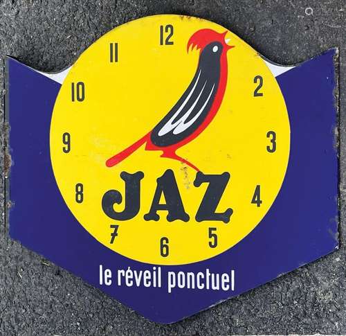 Jaz Le Reveil Ponctuel Plaque emaillée double Face    Plaque...