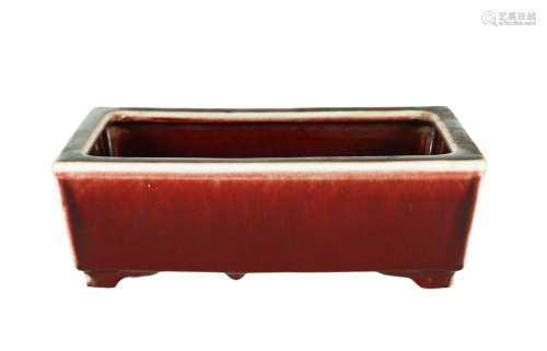五十年代 紅釉水仙盆