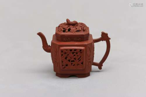 A CHINESE YIXING ZISHA DOUBLE-WALLED TEAPOT AND COVER. Qing ...