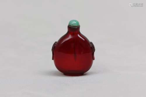 A CHINESE RUBY RED GLASS SNUFF BOTTLE. Qing Dynasty